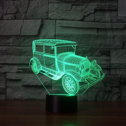 Fullsun Retro Classic Car 3d Light Fixtures Atmosphere Desk Led Night Light Creative Nightlight Amazon Hot Selling