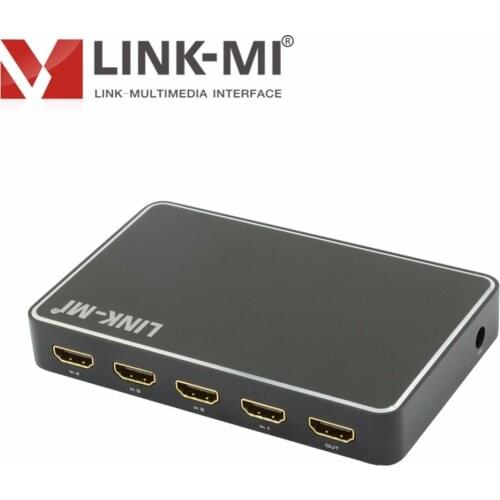LINK-MI 2.0H501 HDMI Switcher 5x1 4Kx2K@60Hz with IR Control and powered USB 7.1CH 5 in1 out HDMI Switch
