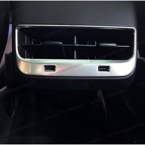 Lsrtw2017 Car Armrest Rear Air Vent Outlet Frame Trims Cover Styling for Tesla Model Y 2020 2021 2022 Accessories Auto Parts