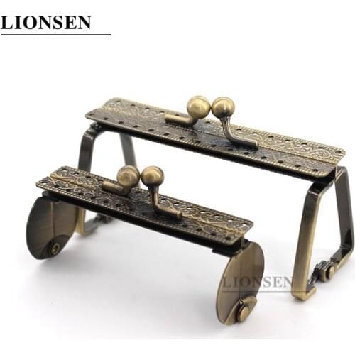 Lionsen 7.5cm/ 9cm Metal Coin Purse Bag Antique Bronze Metal Coin Purse Frame small size Kiss clasp DIY bag hardware access