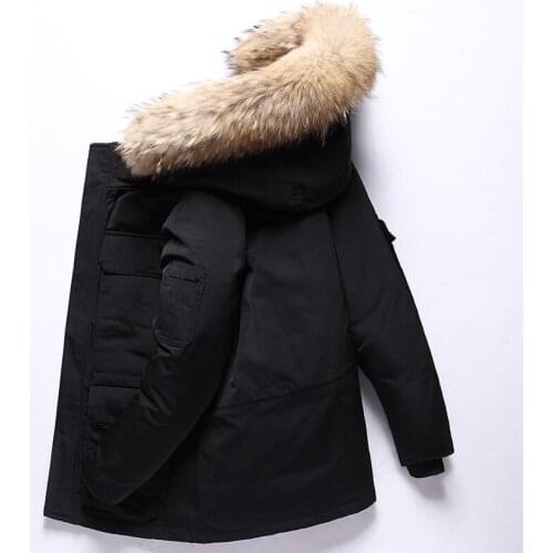 Keep Warm -30 Degree White Duck Down Winter Jacket Men Windproof Hooded Fur Collar Thicken Down Jacket Coat Male Size S-3XL
