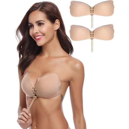 Invisible big size Push Up Front Closure Self-Adhesive Seamless Silicone Invisible Bra