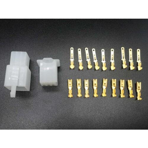 New 10 sets of 9PIN 2.8mm car Connector kit male and female socket plugs for cars, motorcycles