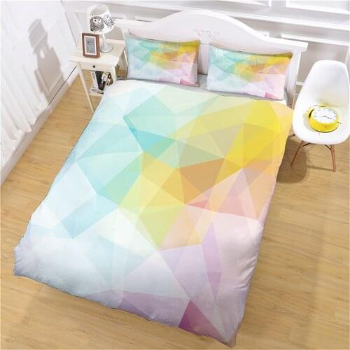 Comforter Bedding Sets Home Textiles Duvet Cover Pillowcases Geometry Colorful Girls Children Luxury Quality Custom Full Size