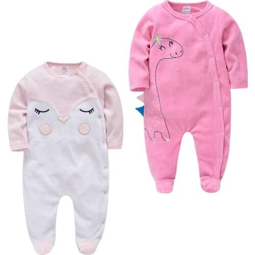 Pijamas De Bebe Christmas Pyjamas Newborn Baby Girls Sleepsuit 2021 Cartoon Warm Winter Infant Pajamas Toddler Pijamas De Bebe