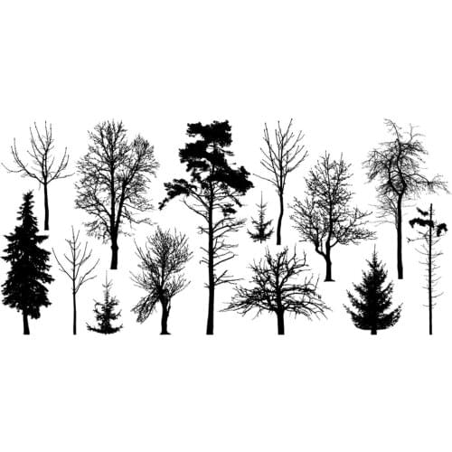 AZSG Different Trees Clear Stamps For DIY Scrapbooking Decorative Card Making Crafts Fun Decoration Supplies