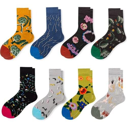 Clearance Sale Hip Hop Skateboard Crew Socks Unisex Harajuku Vintage Streetwear Soft Long Socks Cartoon Print Cute Womens Socks