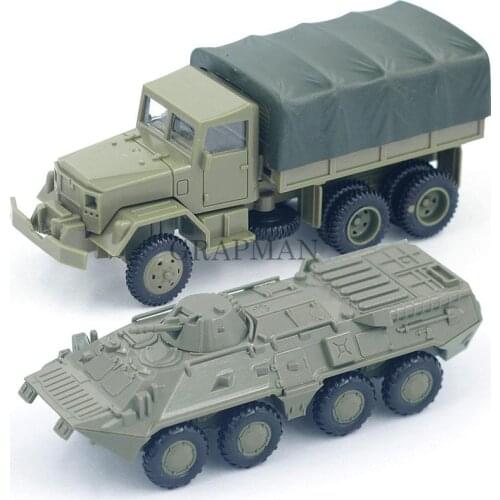 1:72 4D Assemble Car M35 Truck Soviet BTR 80 Wheeled Armored Vehicle Rubber-free Assembly Model Military Toy