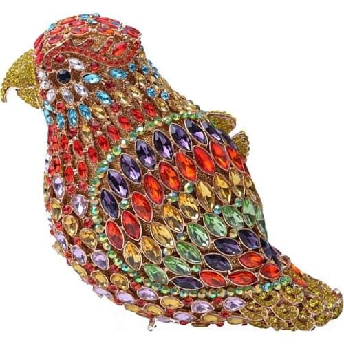 Bag For Women Luxury Handcraft Diamond Animal Bird Pigeon Clutch Bag For Party Lady Bling Wedding Purse Cocktail Party Bag