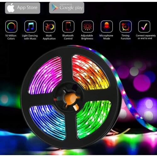 10M 20M WiFi LED Strip Light RGB 5050 Lights Music Sync Color Changing, App Controlled LED Lights living room decoration