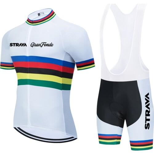 2021 new Team STRAVA Cycling Jersey set Quick-Dry Bike shorts suit Cycling Clothing cycle bicycle Wear Racing Ropa Ciclismo