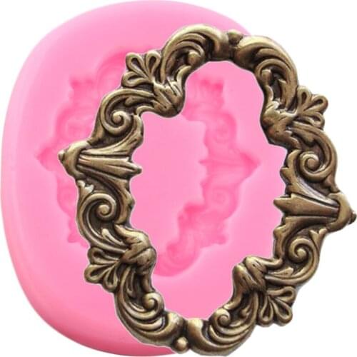 Vintage Frame Border Silicone Molds Scroll Relief Cupcake Topper Fondant Cake Decorating Tools Candy Chocolate Gumpaste Moulds