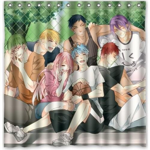Waterproof customized decorative shower curtain unique Kuroko no basket pattern bathroom anti-mold bath curtains 180*180cm