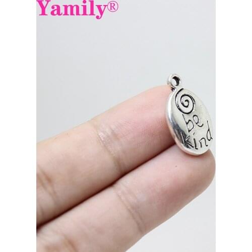 Yamily 15pcs--13X20mm Antique silver tone 3d be kind Charm Pendant for diy Jewelry making