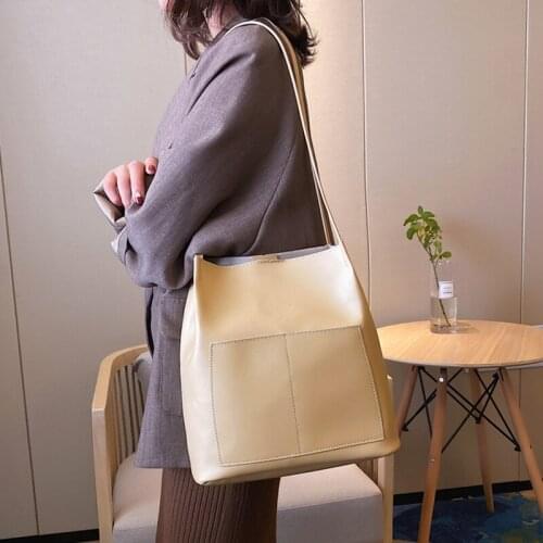 High Quality 2020 Brand Designer Women PU Leather Handbag Designer Black Bucket Vintage Shoulder Bag Ladies Casual Messenger Bag