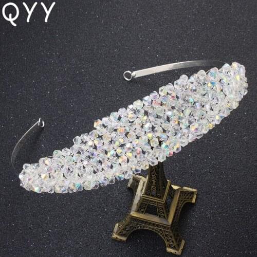 Woman Bride Crowns Wedding Rhinestone Tiaras Charms Crystal Hair Accessories Head Rim for Hair Fashion Women Headband