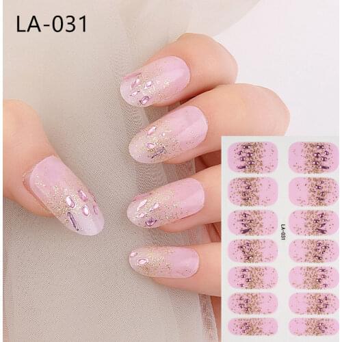 1Sheet New Series Nail Wraps Summer Glitter Designs Glitter Effect Nail Art Stickers Full Cover DIY Adhesive Nagel Manicure Tips
