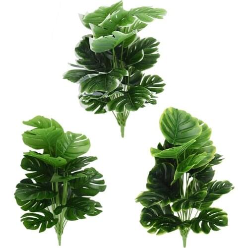 1pc Artificial Plant Branch Lifelike 18-Leaf Monstera Faux Plant Artificial Plants Photography Props Home Decor Accessories