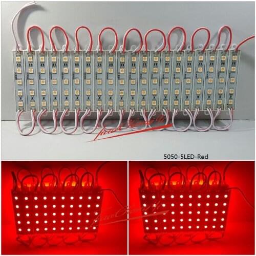 20pcs Led module 7512 5050 Red 5led waterproof super bright backlight DC12V