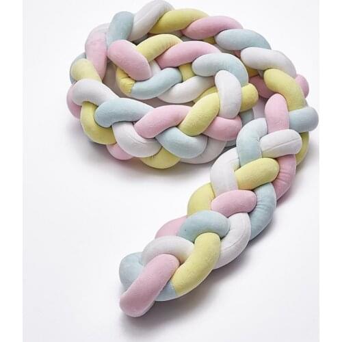 3.6 Meter / 4 strands Baby Bumper Knotted braids soft Pillow Cushion for Infant Bebe Crib Protector Cot Bumper Room Decor