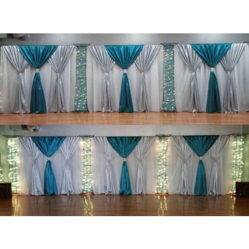 3 layers 10ft x 20ft Luxury Wedding Backdrop with beautiful Swag Wedding drape and curtain wedding decoration