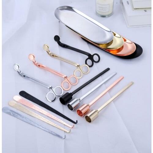 4pcs/set Candle Snuffer Wick Trimmer Hook Luxury candle scissors Holder Dipper Candle Accessory Home Decoration