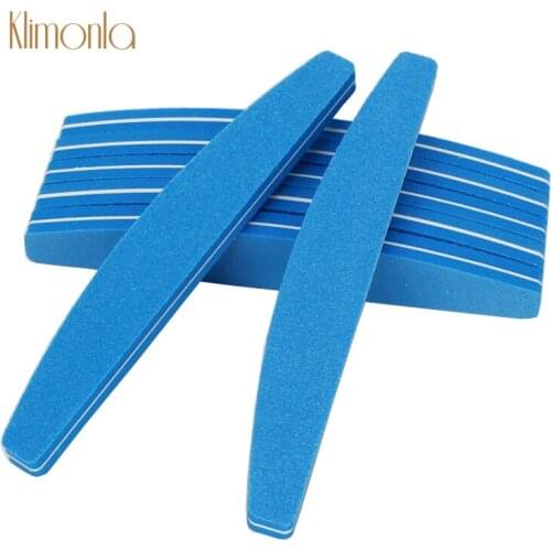 5Pcs/Lot Double Side Soft Sponge Nail File 100/180 Grit Curve Washable Lime a ongle Buffing Sanding File Nail Art Accessories