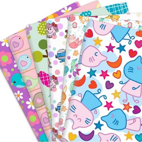 50*145cm Cartoon 100% Pure Cotton Or Polyester Cotton Material Patchwork Sewing Quilting Fabric Quilt Needlework DIY Cloth