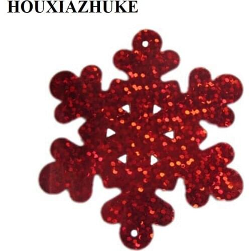 50 pcs per lot laser red loose pvc snowflakes shaped flakes for party decorations