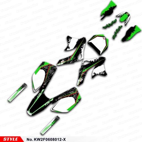 Aftermarket MX Vinyl Decals Stickers Dirt Bike Graphics for KX 250F KX 450F 2006 2007 2008 Style No.KW2F0608012-X