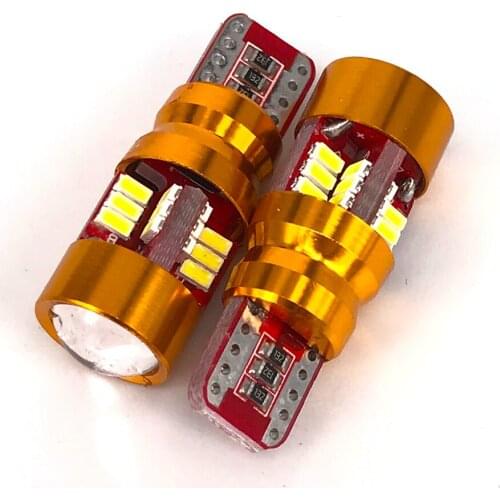 10pcs Automotive LED lights decoding + constant-current T10-3014-27 SMD and shown wide light reading lamp