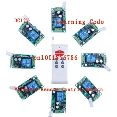Free shipping 12V 8CH Power Switch RF Wireless Remote Control System transmitter & 8 receiver(switch) Output State is Adjustable