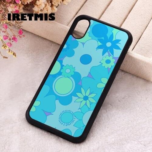 Iretmis 5 5S SE Phone Cover Case for iPhone 6 6S 7 8 Plus X Xs XR 11 12 Mini Pro Max Rubber Silicone Flower Power Peach Fuzz