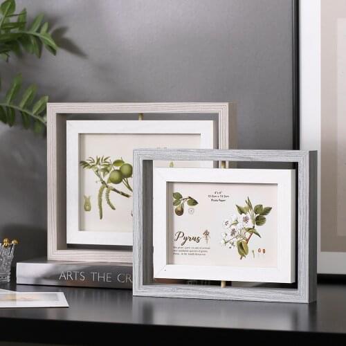 Wooden photo frame glass photo frame Mediterranean style bedroom living room decoration accessories single frame photo frame
