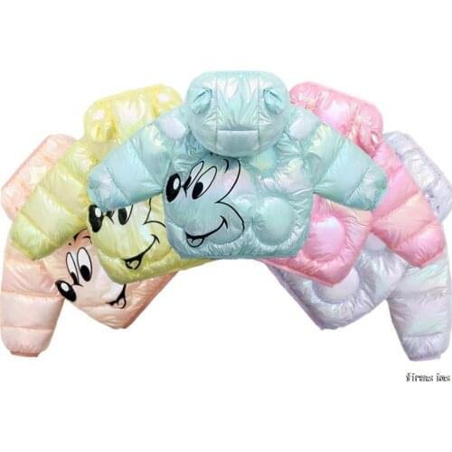 Disney Mickey Mouse Winter childrens cotton padded jacket suit new girls bright face thickening cotton padded childrens down