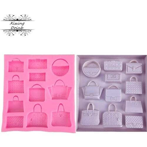 DIY various styles fashion bag shape soft candy chocolate mold silica gel mold soft candy cake decoration tool oven mold