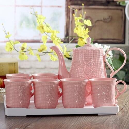 Europe tea cup set Cold hot Water cups teapot kung fu tea set Teaware Sets tea party coffee cup set home decoration accessories