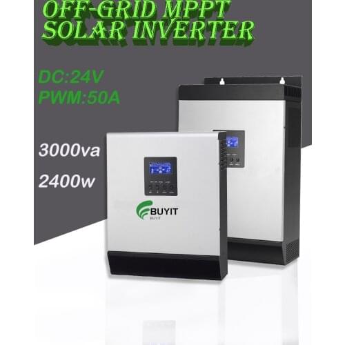 3kva Solar hybrid Inverter 50A PWM Solar Charge Controller DC 24V Pure Sine Wave Solar Inverter home inverter with battery