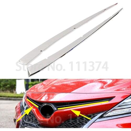 Chrome Front Grille Trim Cover for Toyota Camry XV70 2018 2019 2020 Stainless Steel Decoration Accessories