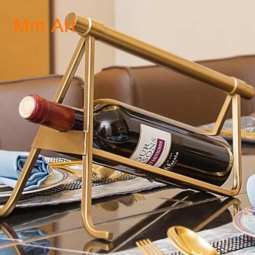 Creative Wine Rack Metal Ornaments European Entry Lux Home Decorations
