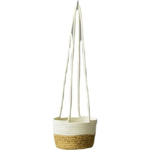 Round Hand Woven Hanging Planter Baskets Natural Cucurbita Woven Plant Holder K0AB