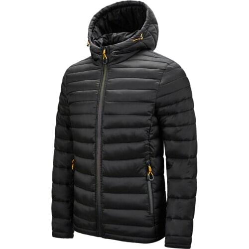 Cotton clothes men autumn winter new hooded cotton-padded jacket lightweight velvet thick coat zipper windproof warm