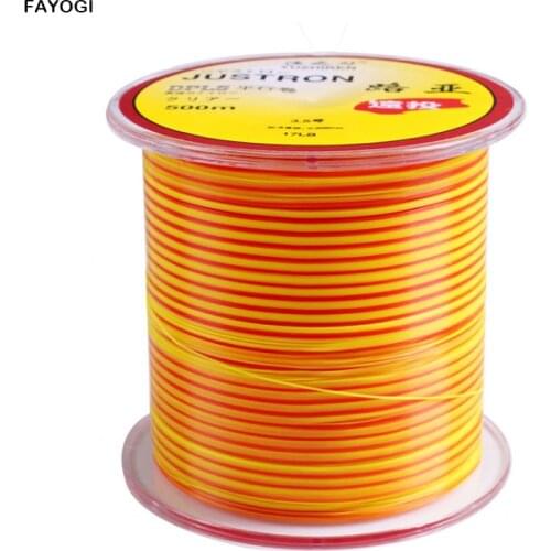 500M High quality half semi floating Nylon fishing line Rock fishing line double color