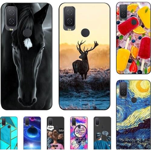 Fashion Bumper Cute Case For Alcatel 1L 2021 4063D 6.1" Case Soft Silicone Cat Horse Flower Cover Back Shell