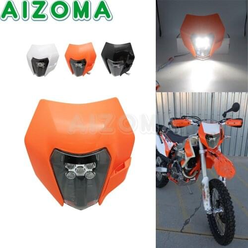Motorcycle Enduro Headlight E8 Emark Motocross LED Head Light Fairing Mask For TE TC FE FC 125 250 300 450 SX-F SX EXC XC-W