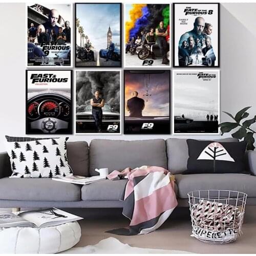 Fast & Furious 9 Classic Movie Series Canvas Painting Wall Art Prints Pictures For Home Room Decor (No Frame)