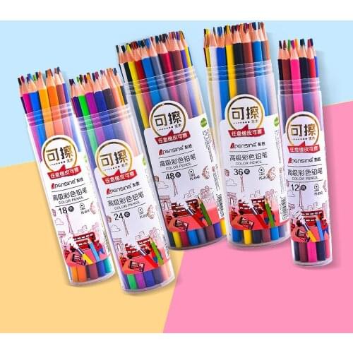 Oil Colored Pencils Set 12/18/24/36/48 Color Professional Wood Soft Water Soluble Watercolor Pencil Drawing Sketch Art Supplies