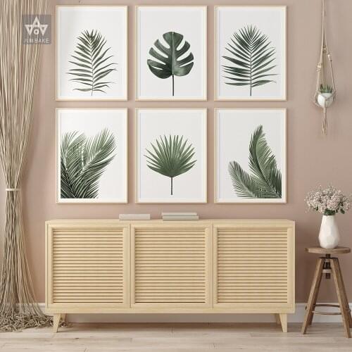 Green Leaves Wall Art Canvas Painting Monstera Palm Banana Posters and Prints Decorative Modern Picture Living Room Home Decor