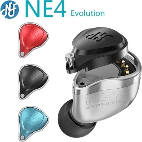 NF AUDIO NE4 Evolution 4BA Earphones HiFi Music Monitor Audiophile Earphone with Replaceable Frequency Dividing Faceplate IEMs