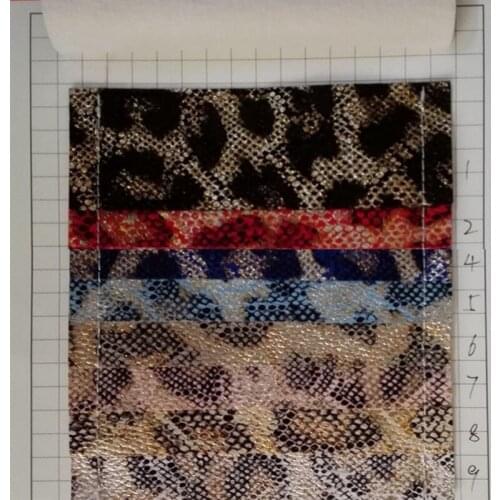 Wholesale 10 yards roll metallic PVC artificial leather leopard leather fabric Bronzing leopard print material